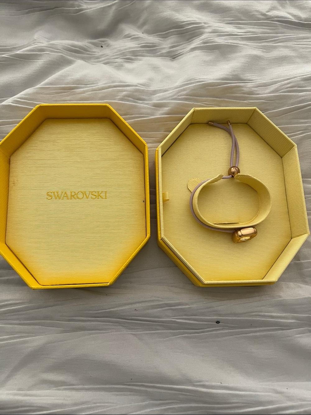 Swarovski Yellow Crystal Slider Bracelet with Gold-Tone Charm